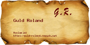 Guld Roland névjegykártya